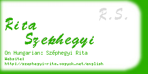 rita szephegyi business card