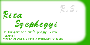 rita szephegyi business card